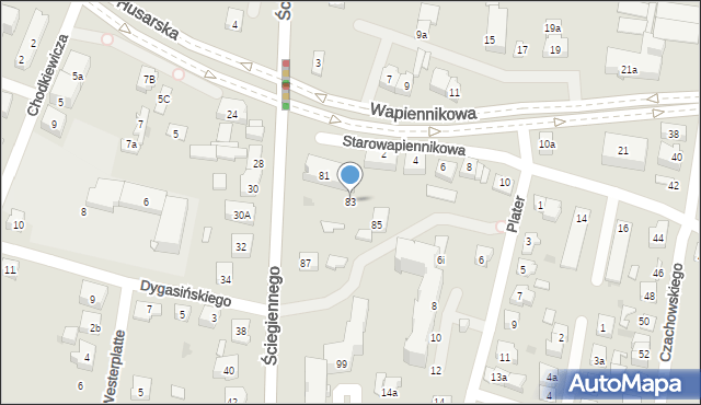 Kielce, Ściegiennego Piotra, ks., 83, mapa Kielc