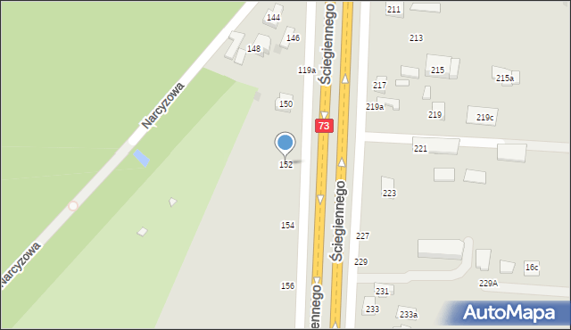 Kielce, Ściegiennego Piotra, ks., 152, mapa Kielc