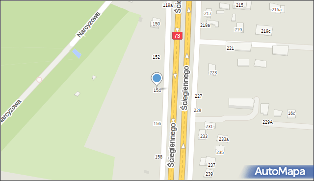Kielce, Ściegiennego Piotra, ks., 154, mapa Kielc