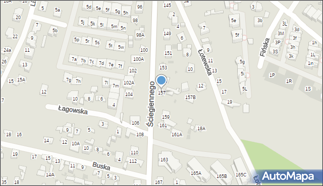 Kielce, Ściegiennego Piotra, ks., 157, mapa Kielc