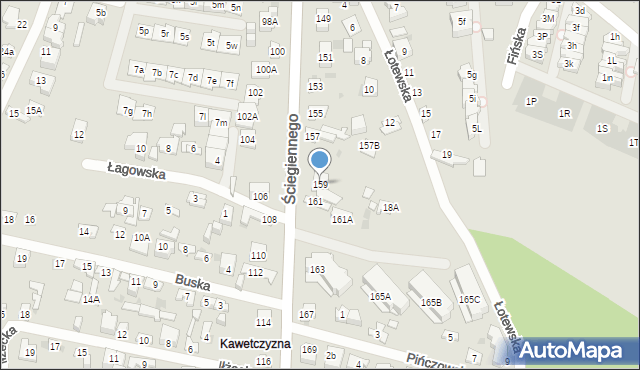 Kielce, Ściegiennego Piotra, ks., 159, mapa Kielc