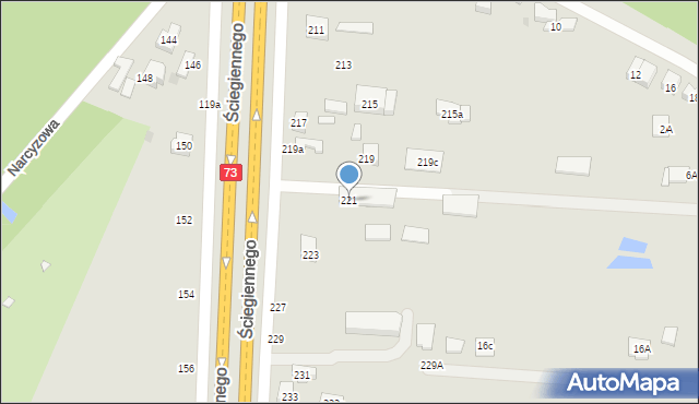 Kielce, Ściegiennego Piotra, ks., 221, mapa Kielc