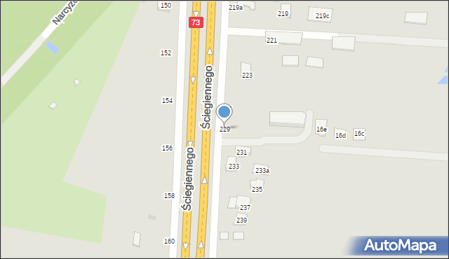 Kielce, Ściegiennego Piotra, ks., 229, mapa Kielc