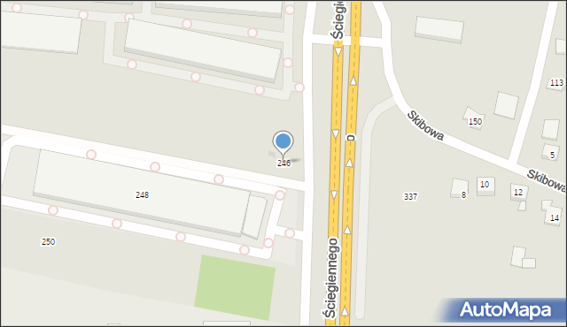 Kielce, Ściegiennego Piotra, ks., 246, mapa Kielc