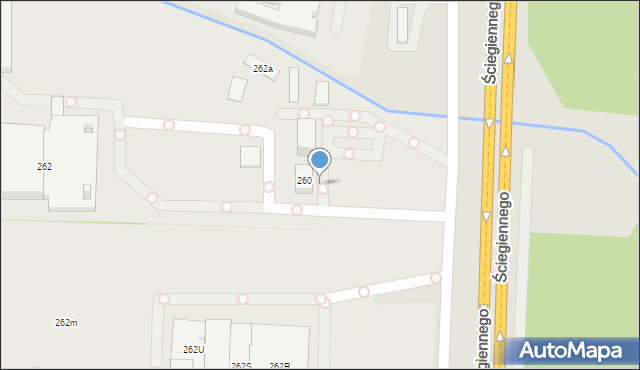 Kielce, Ściegiennego Piotra, ks., 282, mapa Kielc