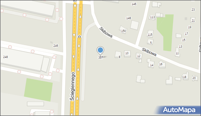 Kielce, Ściegiennego Piotra, ks., 337, mapa Kielc