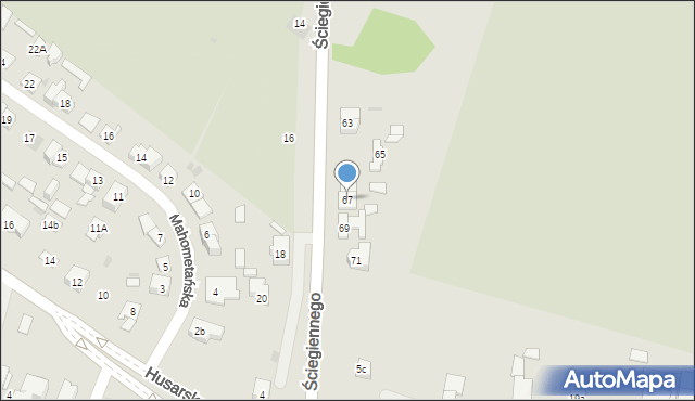 Kielce, Ściegiennego Piotra, ks., 67, mapa Kielc