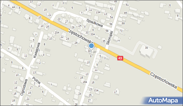 Kłobuck, Ściegiennego Piotra, ks., 2/4, mapa Kłobuck