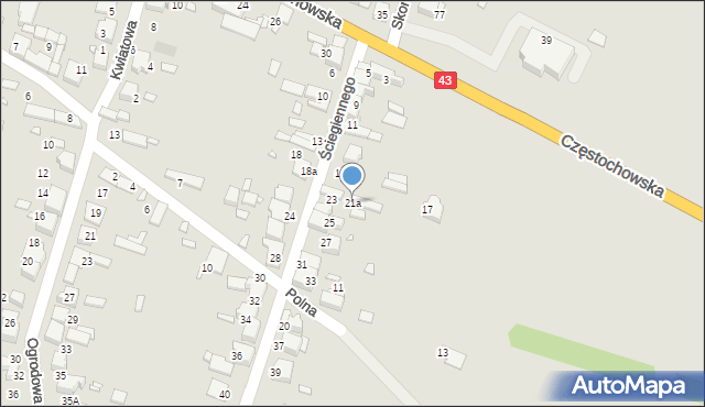 Kłobuck, Ściegiennego Piotra, ks., 21A, mapa Kłobuck