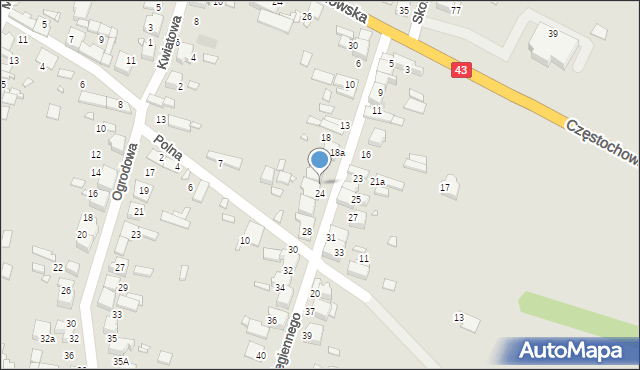 Kłobuck, Ściegiennego Piotra, ks., 24, mapa Kłobuck