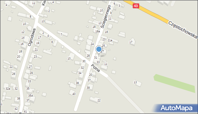 Kłobuck, Ściegiennego Piotra, ks., 31, mapa Kłobuck
