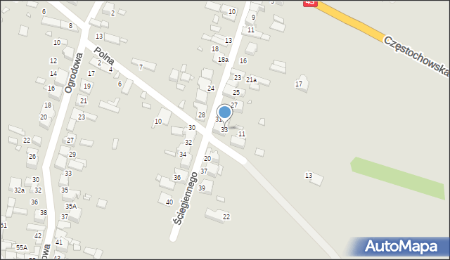 Kłobuck, Ściegiennego Piotra, ks., 33, mapa Kłobuck
