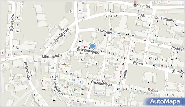 Kluczbork, Ściegiennego Piotra, ks., 8, mapa Kluczbork