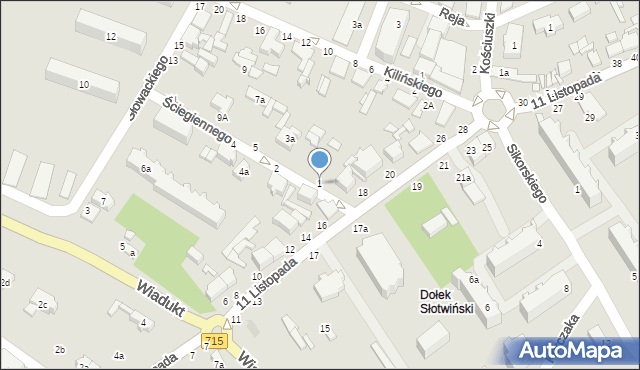 Koluszki, Ściegiennego Piotra, ks., 1, mapa Koluszki