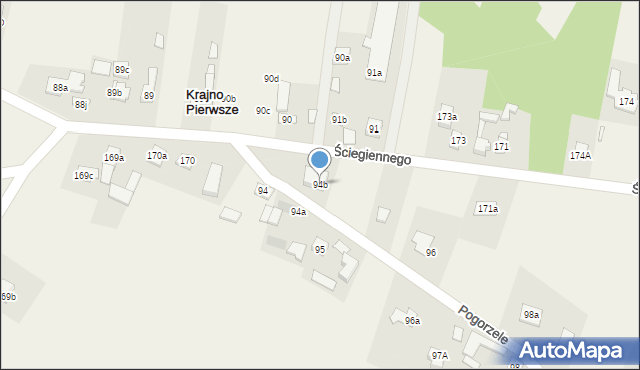 Krajno Pierwsze, Ściegiennego Piotra, ks., 45, mapa Krajno Pierwsze