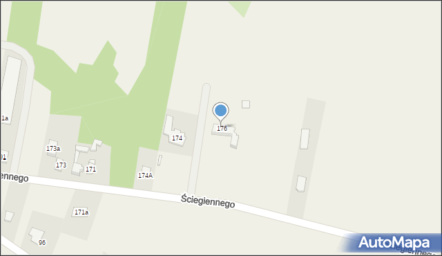 Krajno Pierwsze, Ściegiennego Piotra, ks., 54a, mapa Krajno Pierwsze