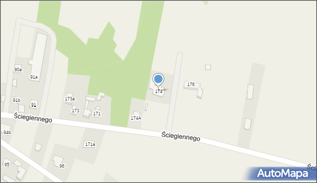 Krajno Pierwsze, Ściegiennego Piotra, ks., 56, mapa Krajno Pierwsze