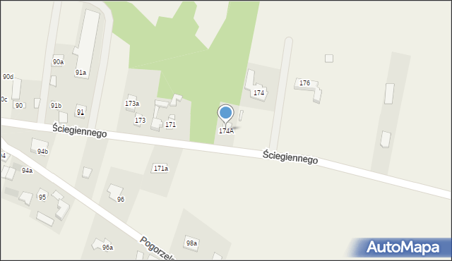 Krajno Pierwsze, Ściegiennego Piotra, ks., 58, mapa Krajno Pierwsze