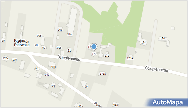 Krajno Pierwsze, Ściegiennego Piotra, ks., 72, mapa Krajno Pierwsze