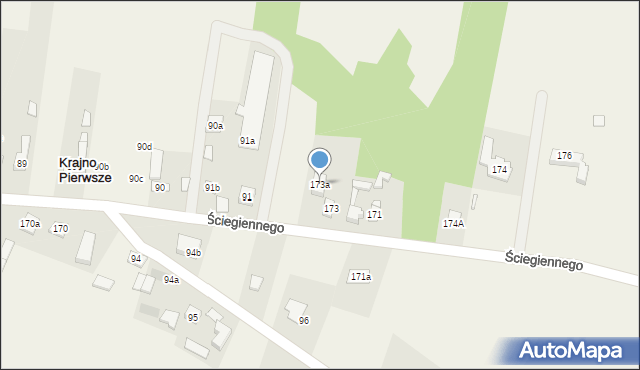 Krajno Pierwsze, Ściegiennego Piotra, ks., 74, mapa Krajno Pierwsze