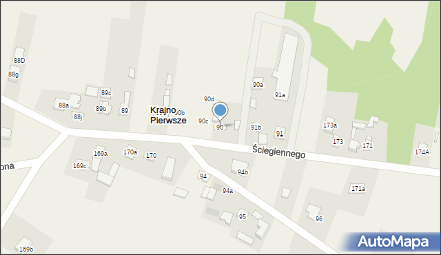 Krajno Pierwsze, Ściegiennego Piotra, ks., 88, mapa Krajno Pierwsze