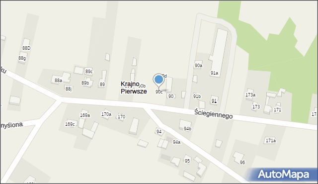 Krajno Pierwsze, Ściegiennego Piotra, ks., 90, mapa Krajno Pierwsze