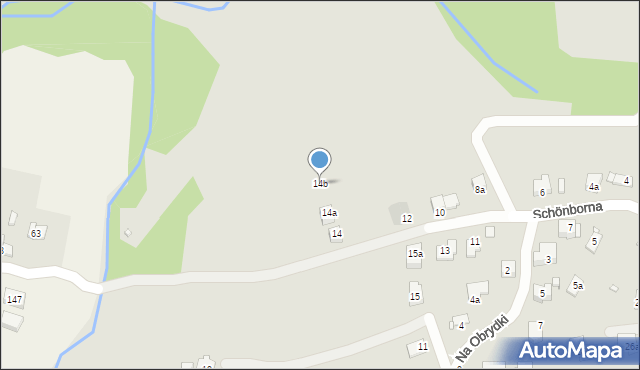 Kraków, Schönborna Bronisława, 14b, mapa Krakowa