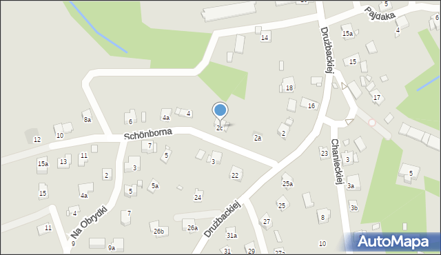 Kraków, Schönborna Bronisława, 2c, mapa Krakowa