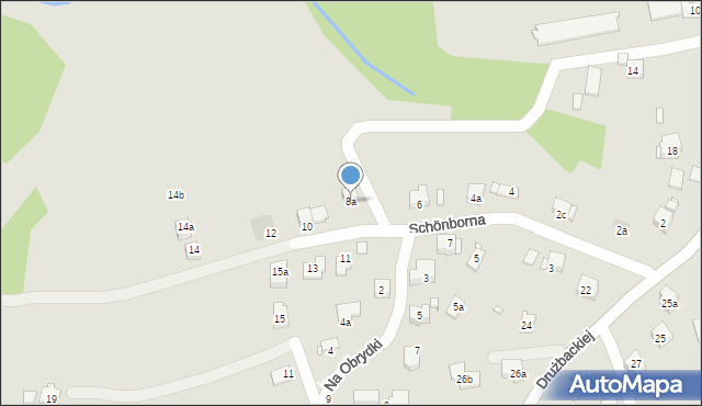 Kraków, Schönborna Bronisława, 8a, mapa Krakowa