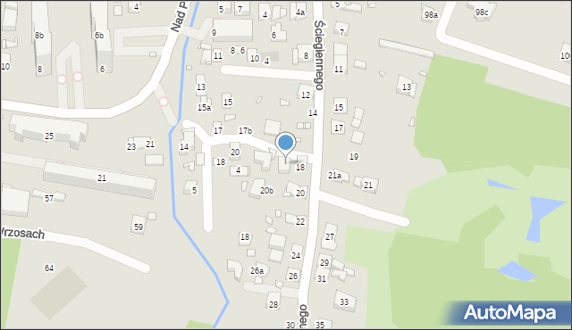 Kraków, Ściegiennego Piotra, ks., 18a, mapa Krakowa