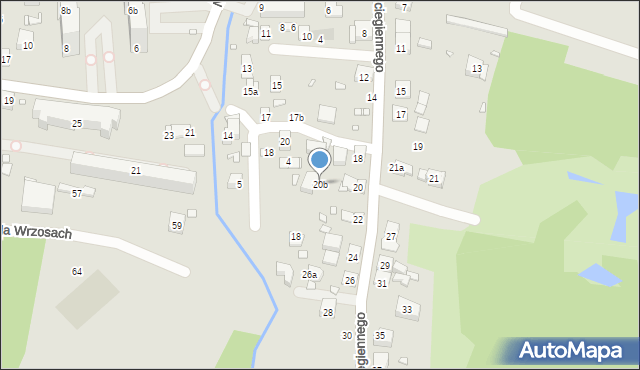 Kraków, Ściegiennego Piotra, ks., 20b, mapa Krakowa