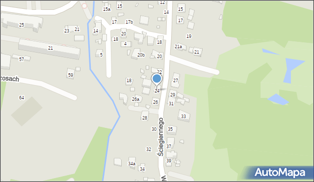 Kraków, Ściegiennego Piotra, ks., 24, mapa Krakowa