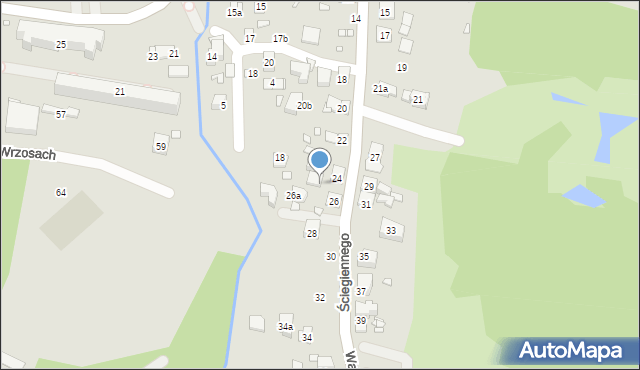 Kraków, Ściegiennego Piotra, ks., 24B, mapa Krakowa