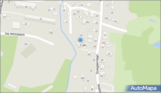 Kraków, Ściegiennego Piotra, ks., 26b, mapa Krakowa