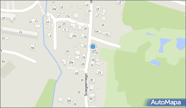 Kraków, Ściegiennego Piotra, ks., 27a, mapa Krakowa