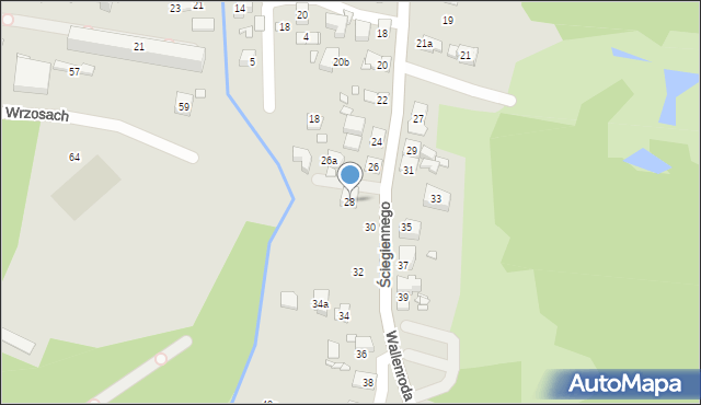 Kraków, Ściegiennego Piotra, ks., 28, mapa Krakowa