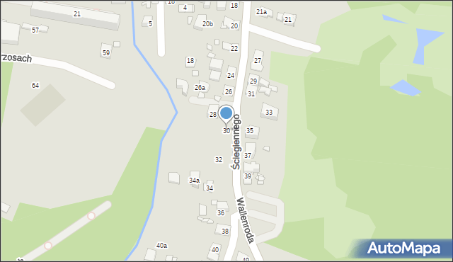 Kraków, Ściegiennego Piotra, ks., 30, mapa Krakowa