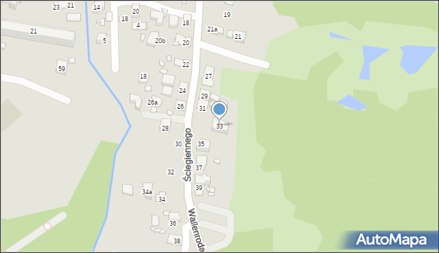 Kraków, Ściegiennego Piotra, ks., 33, mapa Krakowa