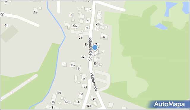 Kraków, Ściegiennego Piotra, ks., 37, mapa Krakowa