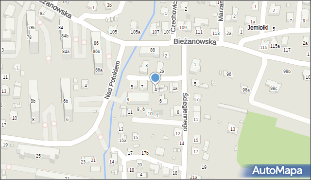 Kraków, Ściegiennego Piotra, ks., 4, mapa Krakowa