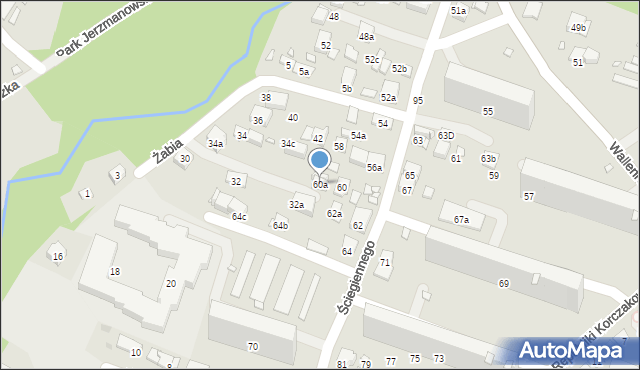 Kraków, Ściegiennego Piotra, ks., 60a, mapa Krakowa