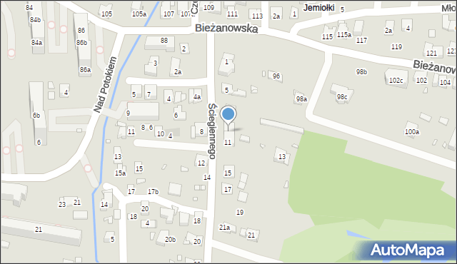 Kraków, Ściegiennego Piotra, ks., 9, mapa Krakowa