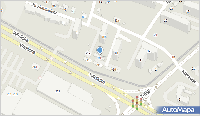 Kraków, Ściegiennego Piotra, ks., 91, mapa Krakowa