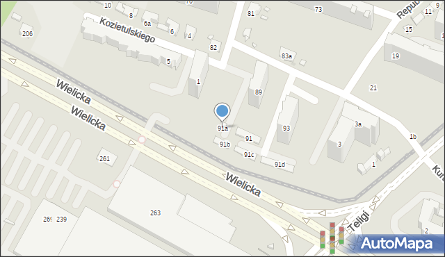 Kraków, Ściegiennego Piotra, ks., 91a, mapa Krakowa