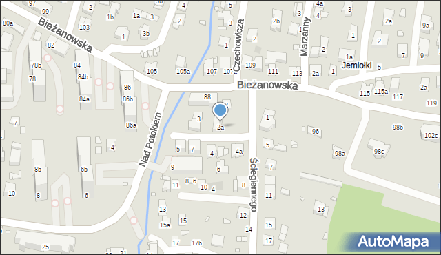 Kraków, Ściegiennego Piotra, ks., 2a, mapa Krakowa