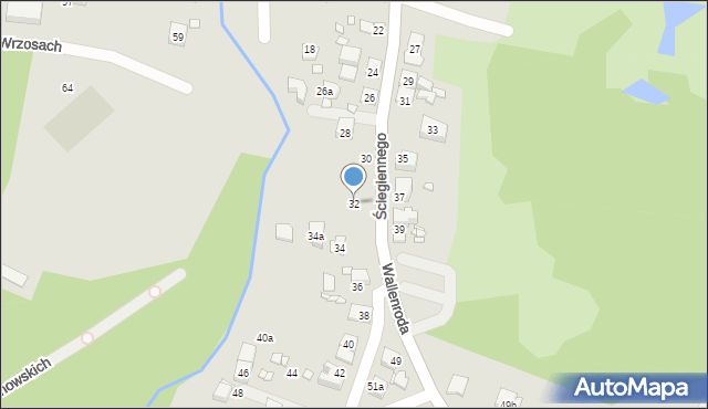 Kraków, Ściegiennego Piotra, ks., 32, mapa Krakowa