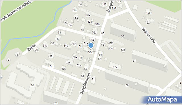 Kraków, Ściegiennego Piotra, ks., 56a, mapa Krakowa