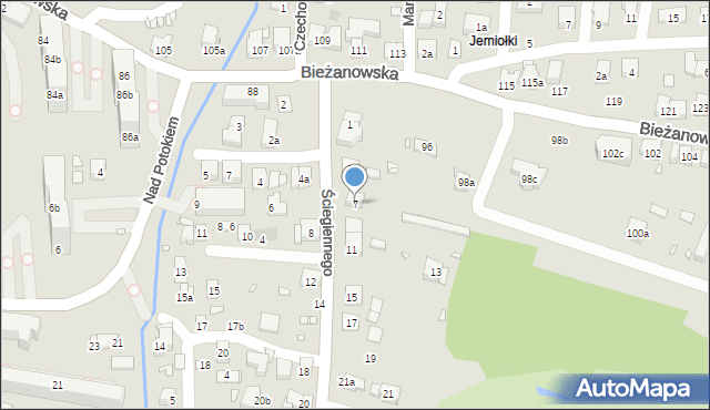 Kraków, Ściegiennego Piotra, ks., 7, mapa Krakowa