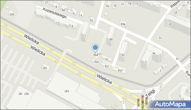 Kraków, Ściegiennego Piotra, ks., 91a, mapa Krakowa