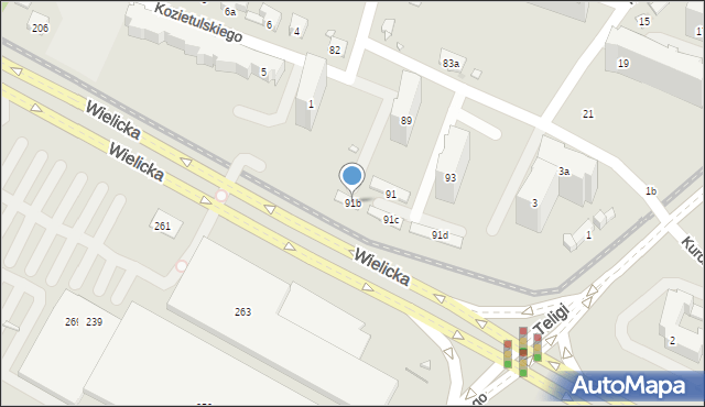 Kraków, Ściegiennego Piotra, ks., 91b, mapa Krakowa